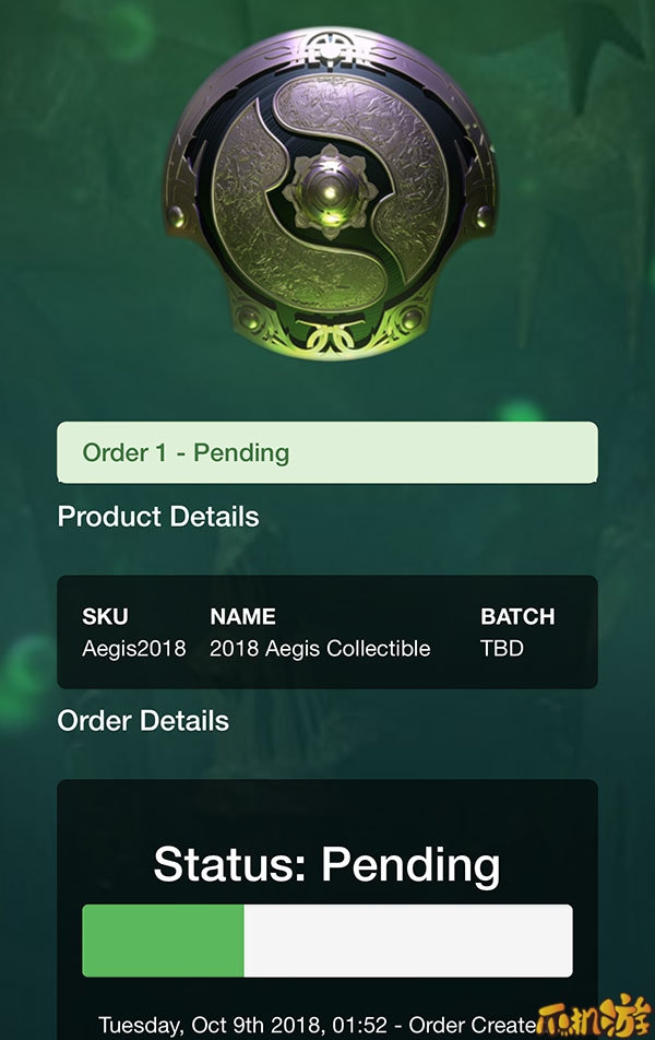 2018dota2ti8不朽冠军盾发货状态.jpg